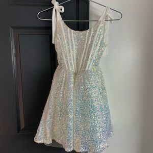 Sparkling White Kids Dress